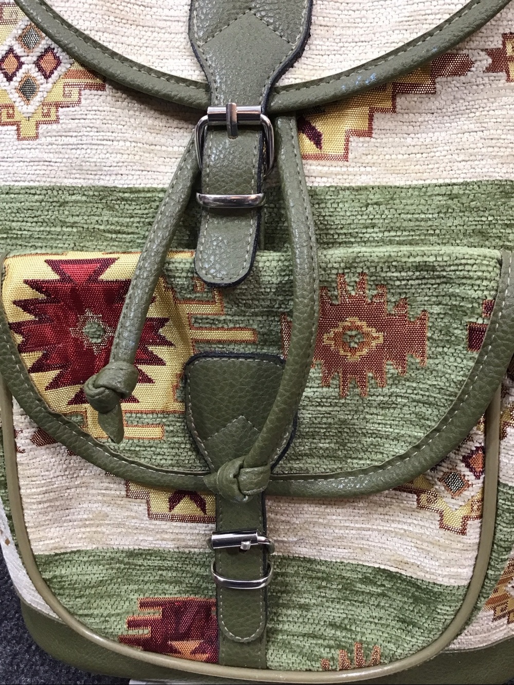 Southwestern Patterned tapestry chenille Women's Backpack Purse NWOT - Picture 3 of 12